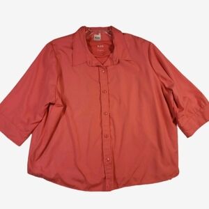 Blair Womens Plus Size  Red Button Down Shirt Size 2XL
